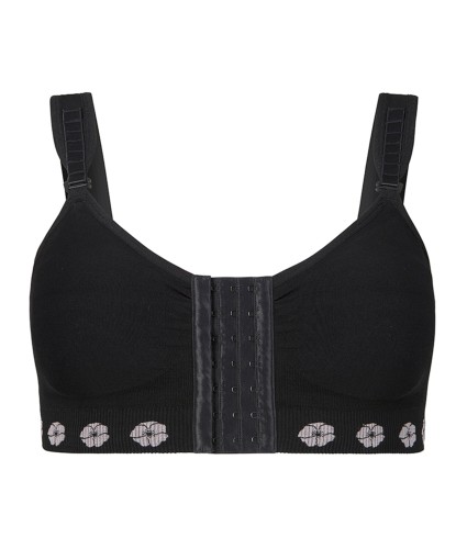 Theya Front Fastening Pocketed Bra in Peony Black