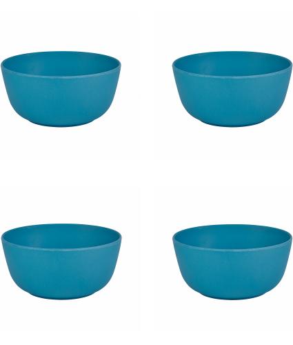 4 Piece Blue Bamboo Bowl Set