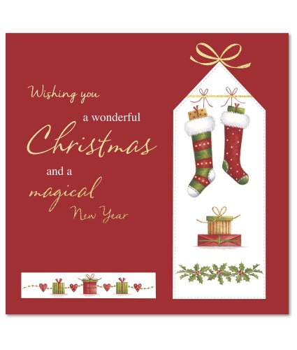 Festive Bookmark Christmas Cards - Pack of 10