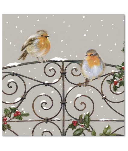 Garden Gate Robins Christmas Cards - Pack of 10