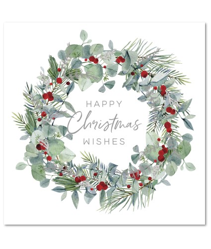 Muted Wreath Christmas Cards - Pack of 10