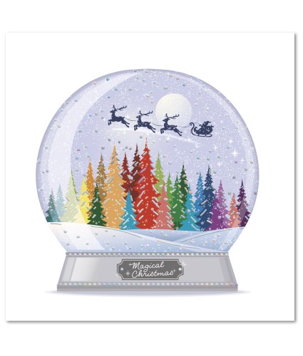 Rainbow Snowglobe Christmas Cards - Pack of 10