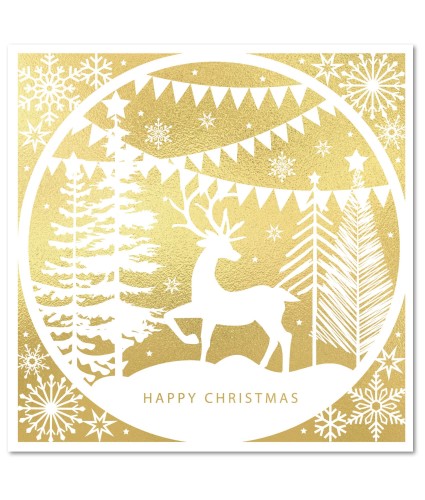 Solo Silhouette Stag Christmas Cards - Pack of 10