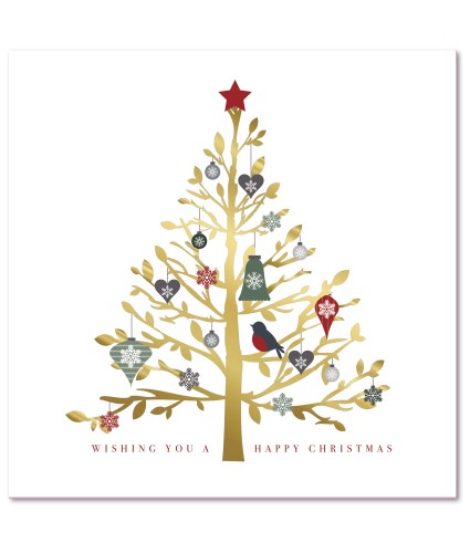 Stencil Tree Christmas Cards - Pack of 10