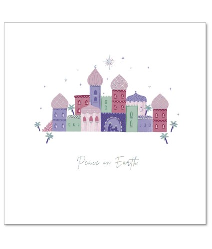 Pastel Bethlehem Scene Christmas Cards - Pack of 10