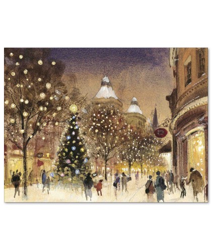 Wintery Street Scene Christmas Cards - Pack of 10