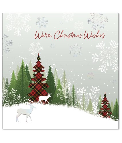 Silhouette Tartan Stags Christmas Cards - Pack of 10