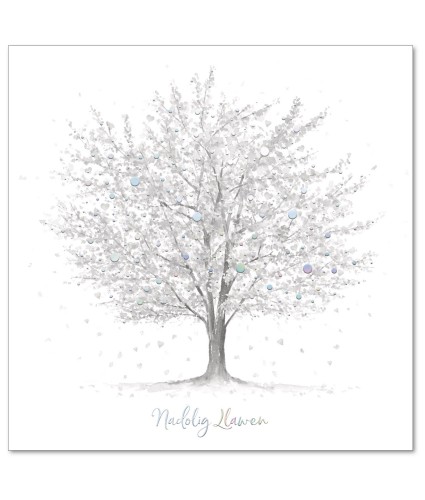 Tree in Winter Welsh Bilingual Christmas Cards - Pack of 10