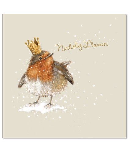 Royal Robin Welsh Bilingual Christmas Cards - Pack of 10
