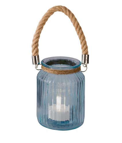 Blue Glass Rope Lantern