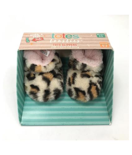 Totes Infants Padders Slippers - Leopard