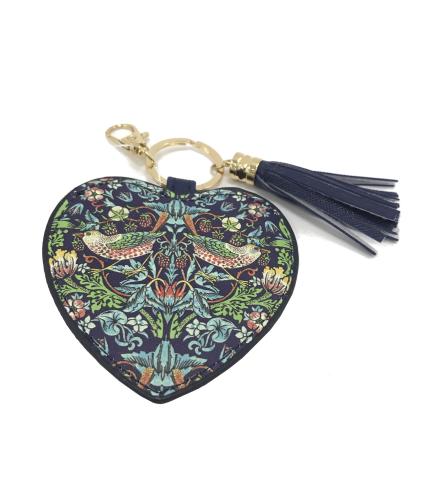 William Morris Strawberry Thief Faux Leather Keyring