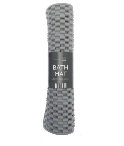 Country Club Anti-Slip Grid Bath Mat - Grey