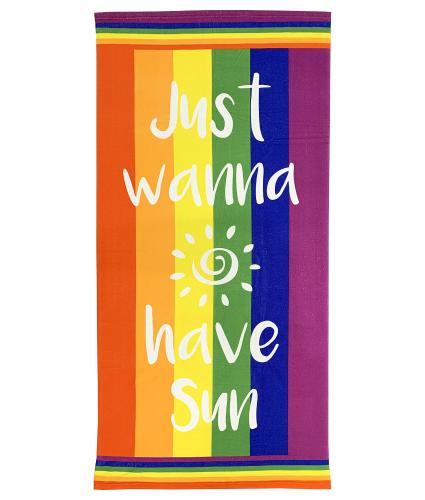 Rainbow Just Wanna Have Sun Beach Towel
