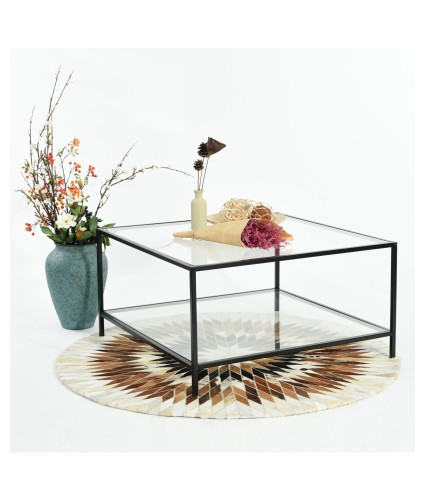 FurnitureR Hudd Glass Coffee Table