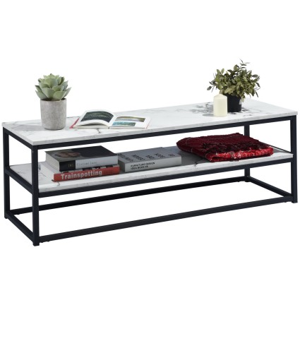 FurnitureR Facto Marble Effect TV Stand