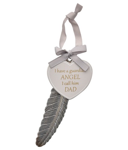 Guardian Angel Dad Remembrance Feather Hanging Decoration