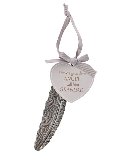Guardian Angel Grandad Remembrance Feather Hanging Decoration