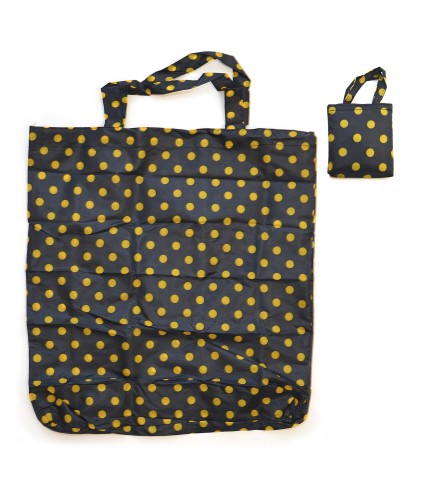 Totes Navy and Yellow Dots Foldaway Bag