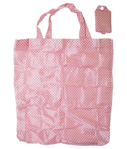 Breast Cancer Awareness Pink Polka Dot Foldaway Bag