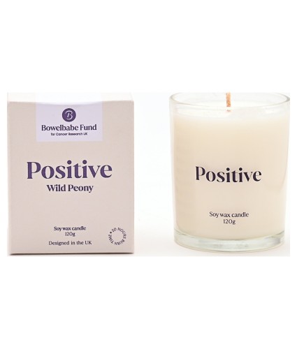 Bowelbabe Fund for Cancer Research UK Positive Candle - Wild Peony