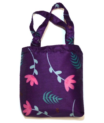 Bowelbabe Fund Folding Floral Tote Bag - Purple