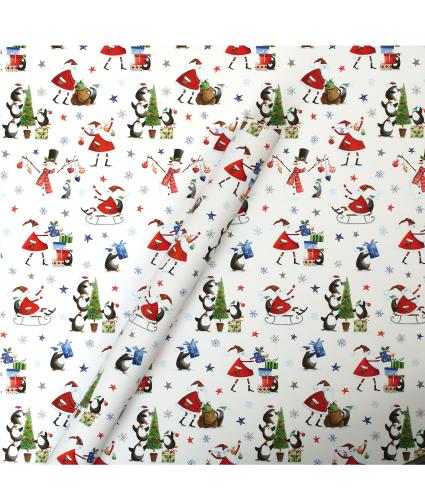 Tom Smith White Whimsical Wrapping Paper