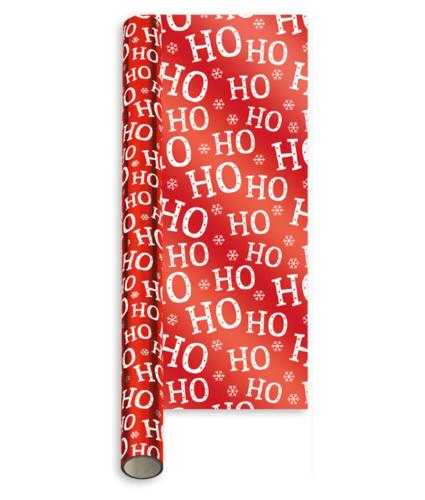 2m Fun Foil Christmas Wrapping Paper - Ho Ho Ho