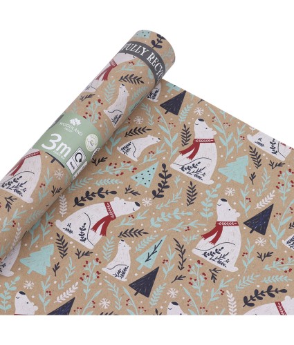 Eco Nature Arctic Explorer FSC Recyclable 3m Christmas Wrapping Paper