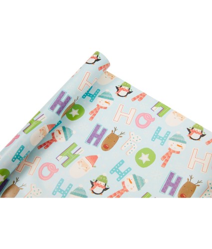 Novelty Ho Ho Ho 4m Christmas Wrapping Paper