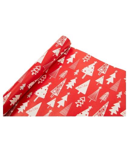 Red and White 4m Christmas Wrapping Paper - Red
