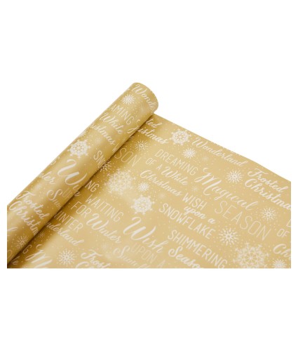 Gold Greetings 4m Christmas Wrapping Paper
