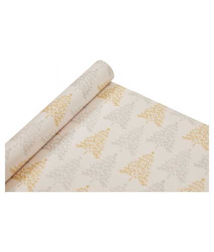Gold & Silver Trees 4m Christmas Wrapping Paper