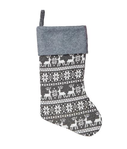 Knitted Grey Scandi Christmas Stocking