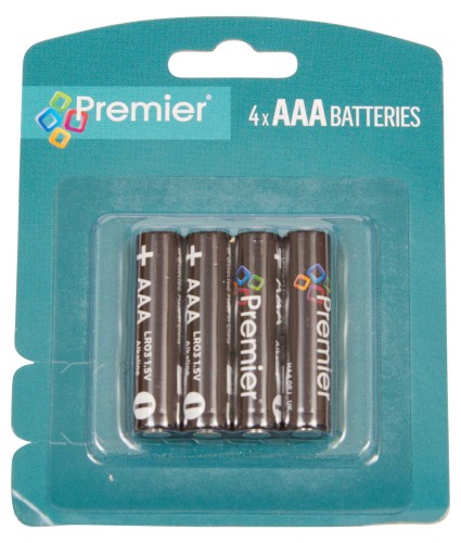 Premier 4 Pack AAA Alkaline Batteries