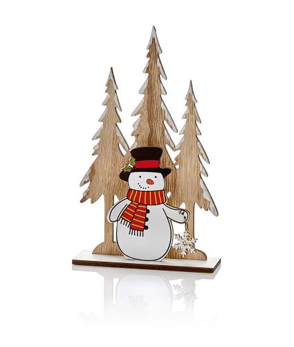 Wooden Table Decoration - Snowman