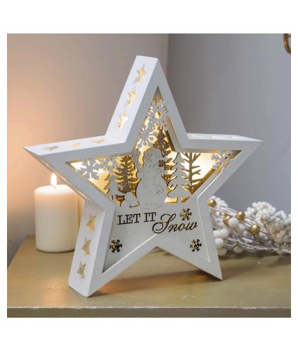 Let It Snow LED Light Star Decoration
