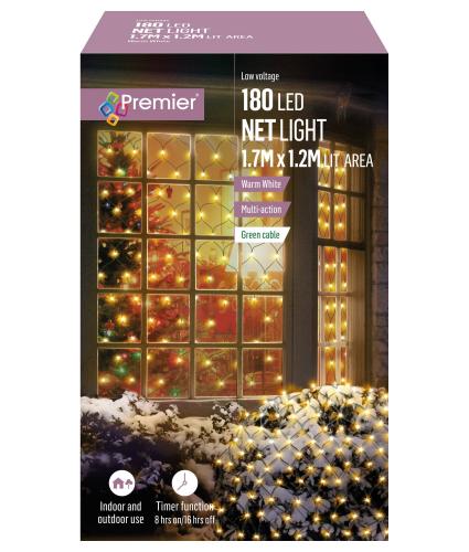 Premier 180 LED Warm White Indoor/Outdoor Net Lights