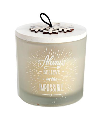 Always Believe in the Impossible Snowflake Glass Candle Holder
