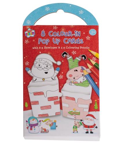 Colour-In Pop-Up Christmas Card Pack