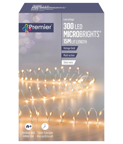 Premier 300 Microbrights Vintage Gold LED Timer Lights