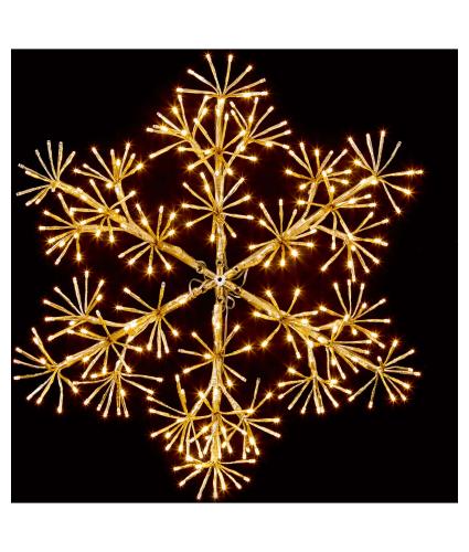 Premier 90cm Gold Starburst Snowflake LED Decoration