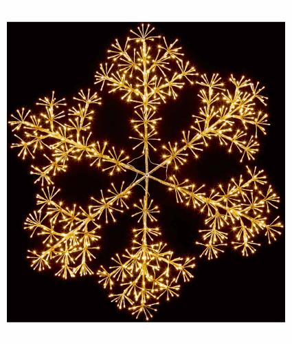 Premier 1.2m Gold Starburst Snowflake LED Decoration