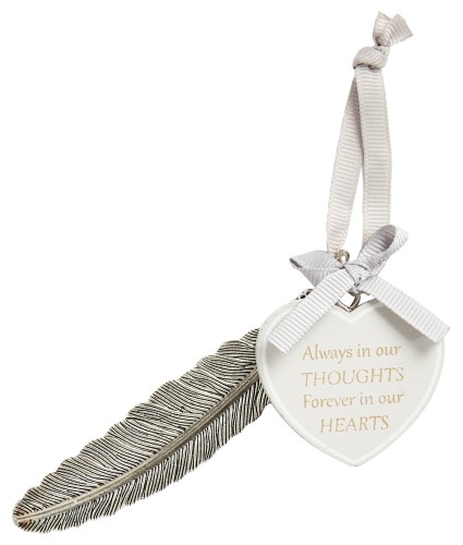 Always in our Thoughts, Forever in our Hearts Remembrance Feather Plaque