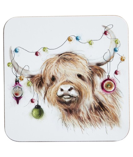 Highland Cow Drinks Coasters
