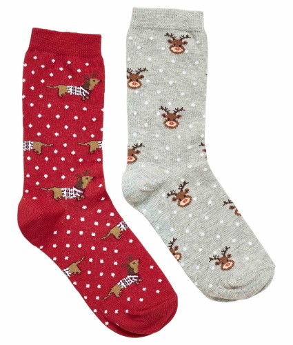 Christmas Socks - Ladies Pack of 2