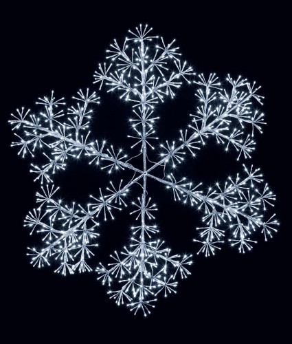 Premier 1.2m Silver Starburst Snowflake LED Decoration