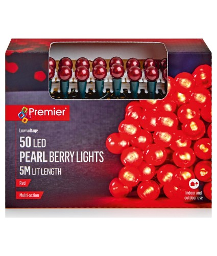 Premier Multi-Action Red Berry Indoor/Outdoor LED Lights - 5m