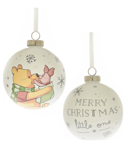 Winnie the Pooh & Piglet Merry Christmas Ceramic Bauble