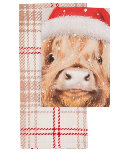 Finlay Highland Cow Tea Towels Twin Pack